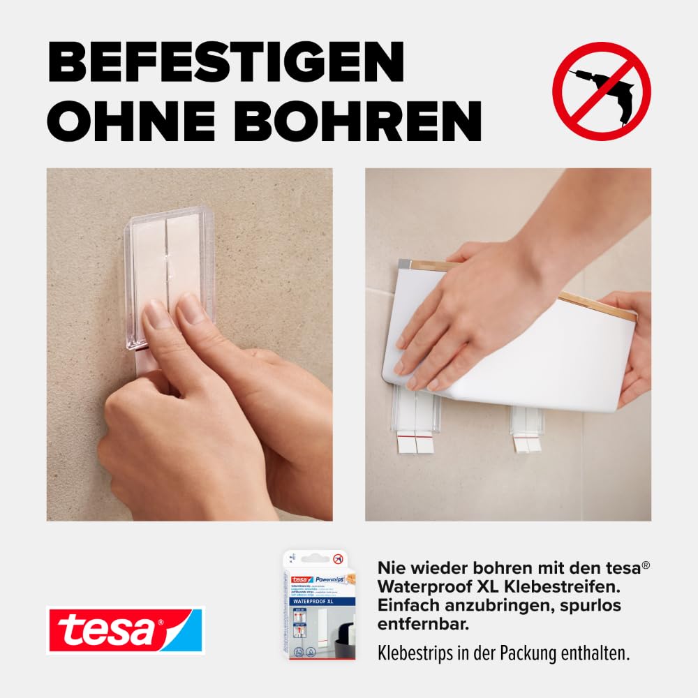 tesa-baboo-badorganizer-m-bad-aufbewahrungsbox-matt-wei-mit-bambus-deckel-242-mm image 4