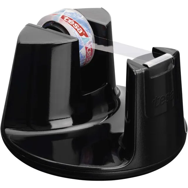 tesa-tischabroller-compact-schwarz-tesafilm-crystal-clear-10-m-x-15-mm image 1