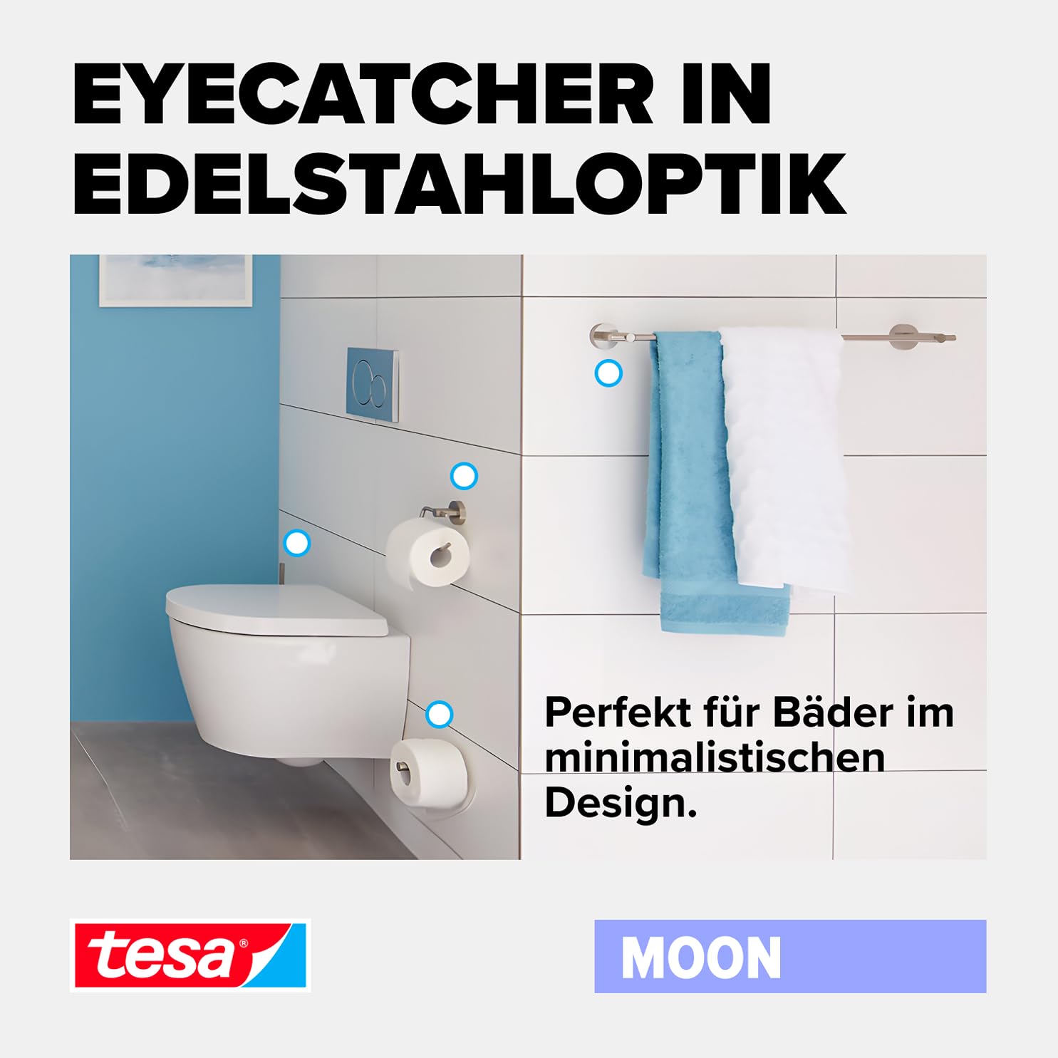 tesa-moon-klebehaken-36-mm-x-36-mm-verchromter-bad-wandhaken-bis-4-kg image 6