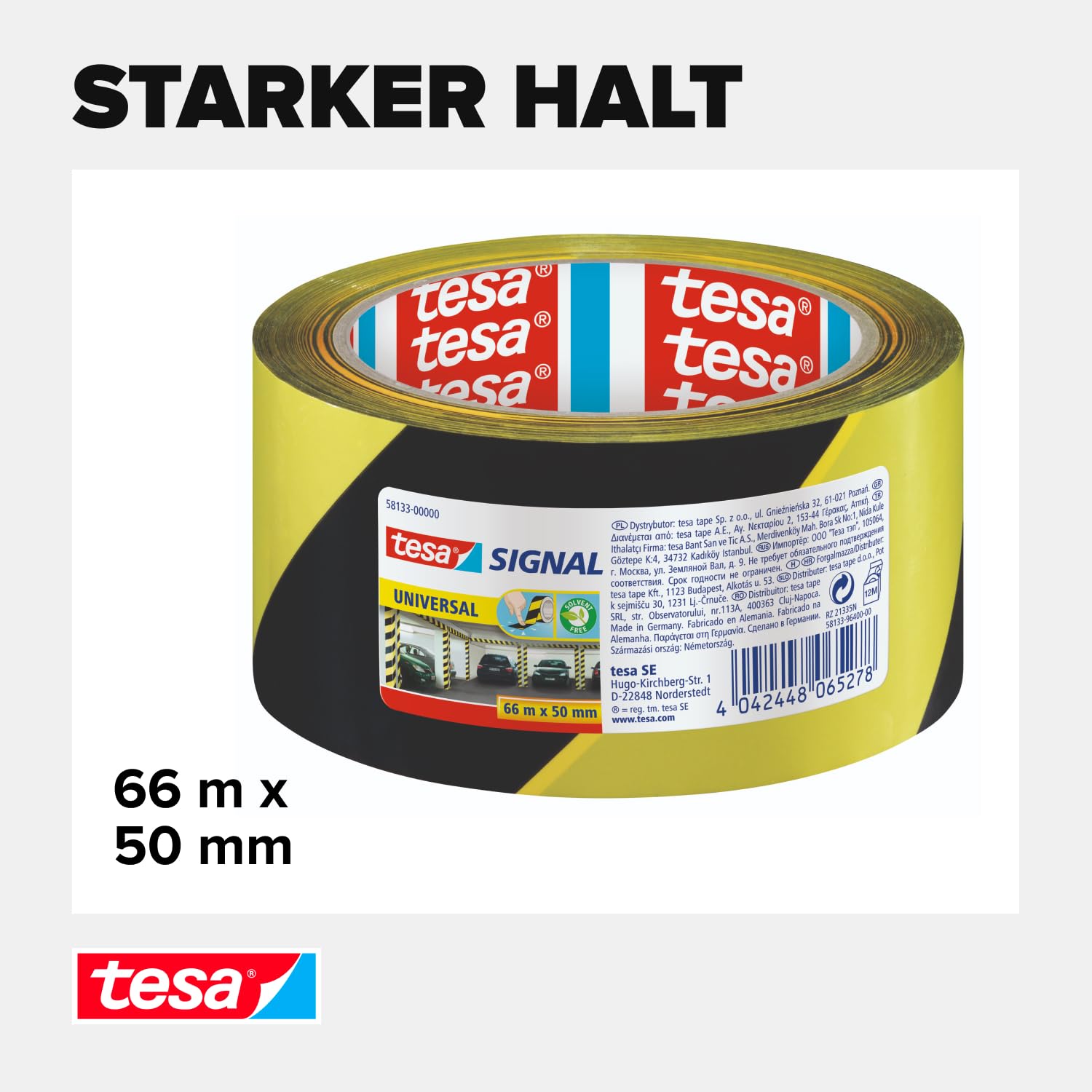 tesa-signal-markierungsklebeband-universal-66-m-x-50-mm-gelb-schwarz image 3