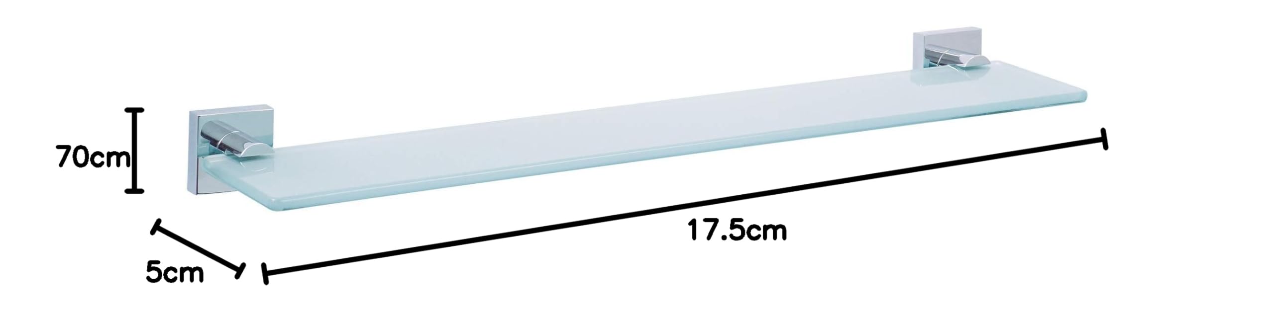 tesa-ekkro-glasablage-600-mm-x-120-mm-satiniertes-glas-chrom image 3