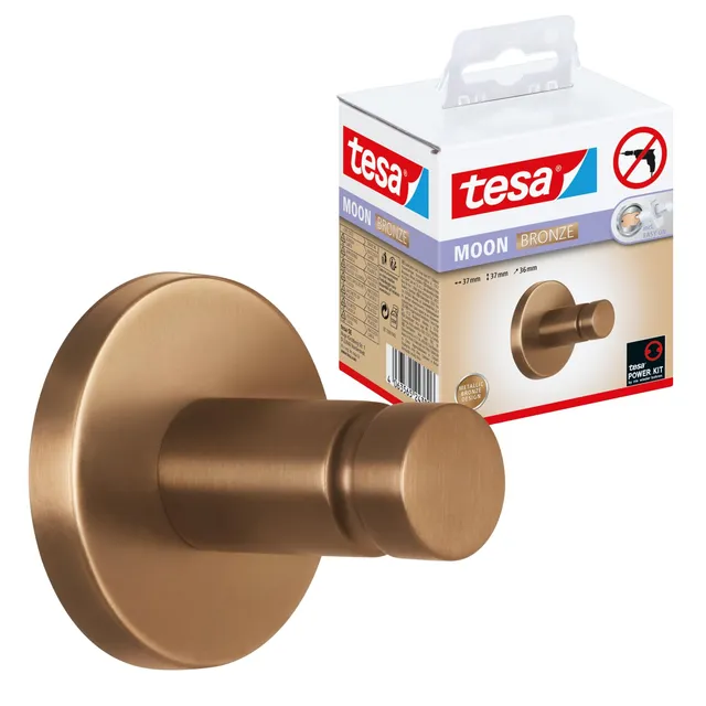 tesa-moon-bronze-handtuchhaken-37-x-37-x-36-mm-pvd-metall-ohne-bohren image 1