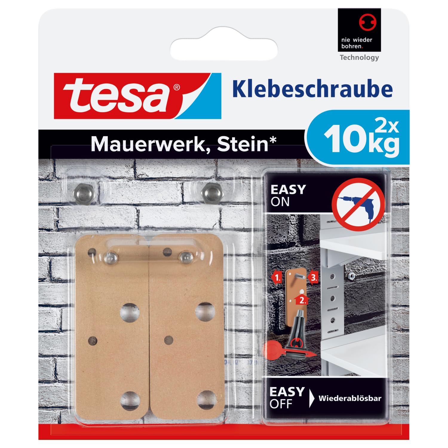 tesa-klebeschraube-f-r-mauerwerk-stein-eckig-10-kg-2-st-ck image 1