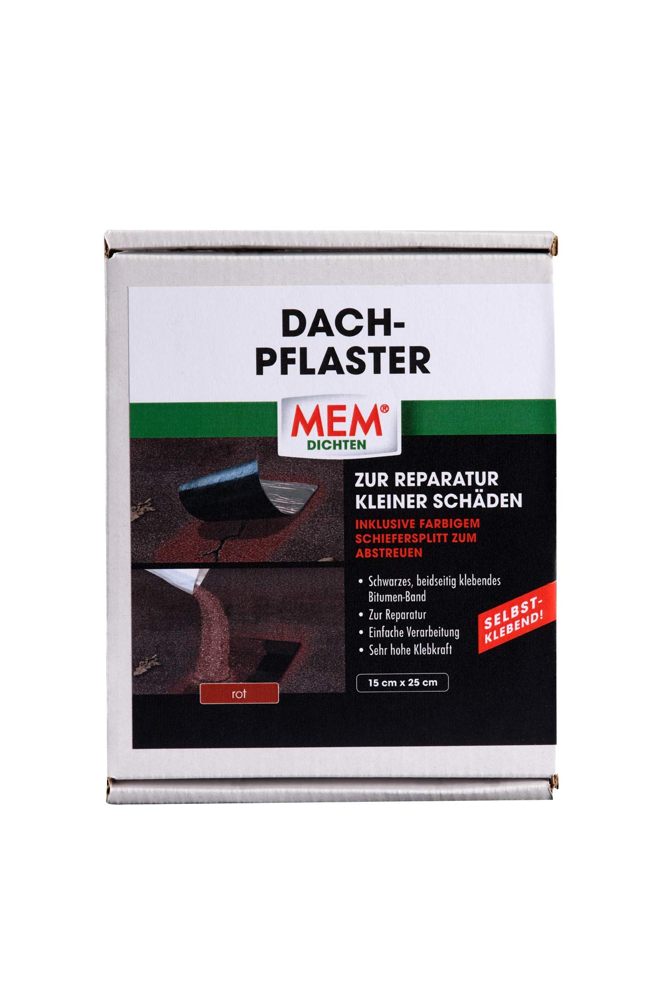 mem-dach-pflaster-bitumen-band-15-cm-x-25-cm-rot-mit-100-g-schiefersplitt image 1