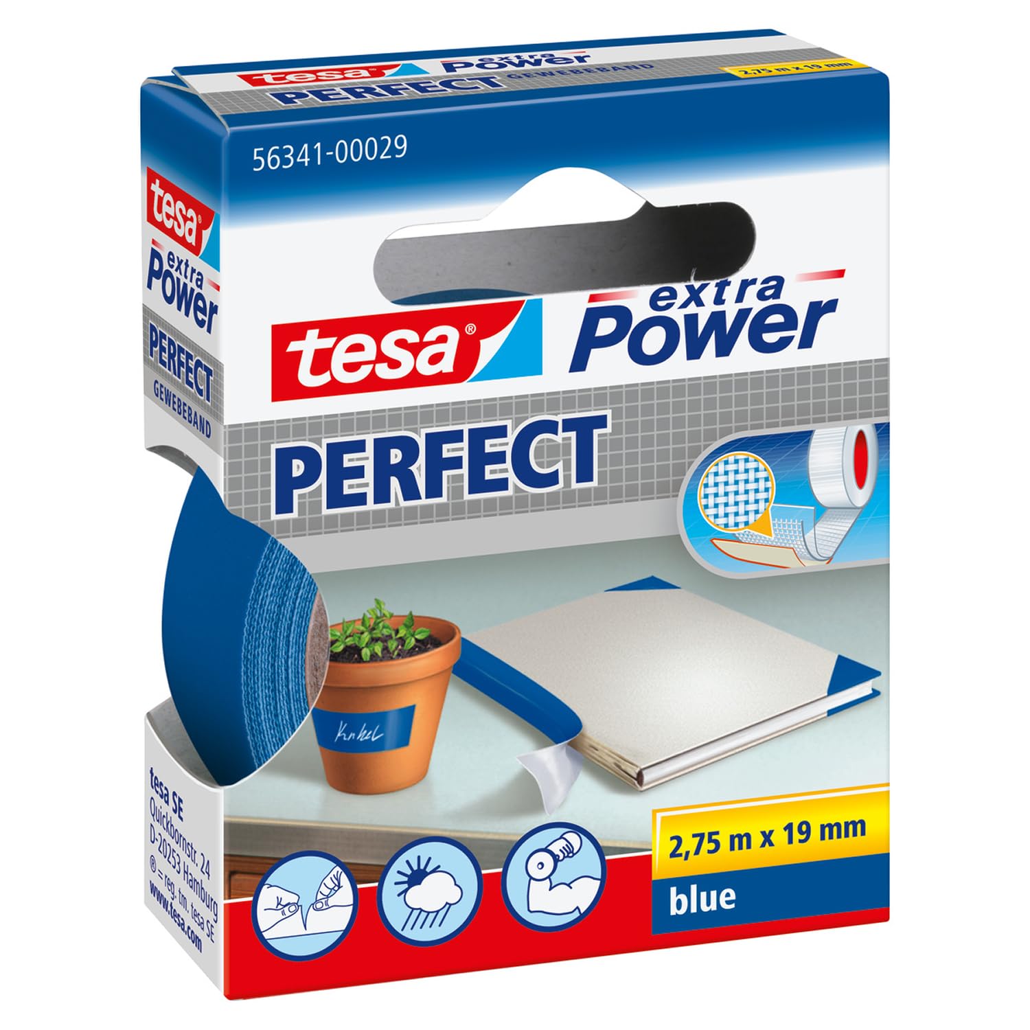 tesa-extra-power-perfect-gewebeband-gelb-2-75-m-x-19-mm image 8