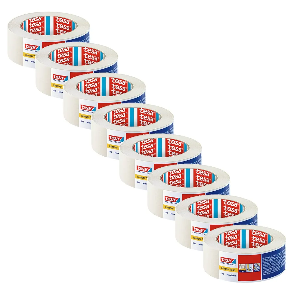 tesakrepp-4348-standard-malerband-8er-pack-50-m-x-38-mm-hellbeige image 1