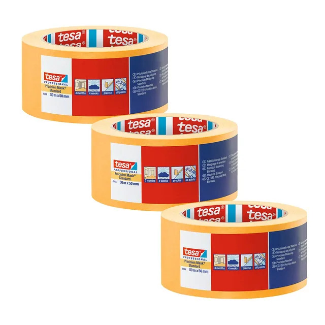 tesa-pr-zisionskrepp-standard-4344-3er-pack-50-m-x-50-mm-orange image 1
