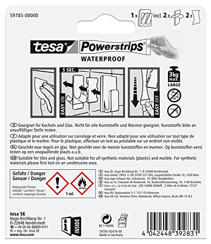 tesa-powerstrips-doppelhaken-waterproof-metall-kunststoff-max-3-kg image 7
