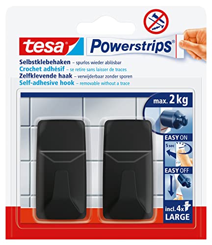 tesa-powerstrips-haken-large-eckig-schwarz-2-kg image 7