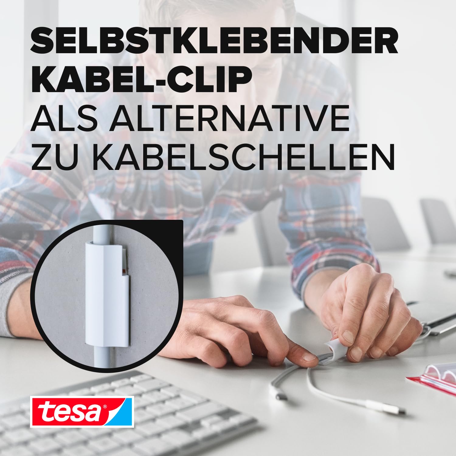 tesa-powerstrips-kabelclip-kabelbefestigung-5x-wei-f-r-kabel-bis-8-mm image 2