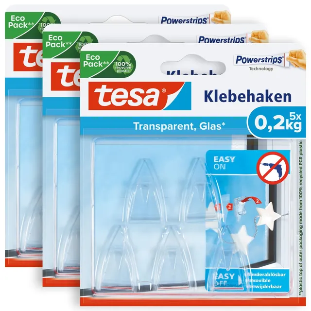 tesa-powerstrips-deco-haken-small-transparent-200-g-3-x-5-st-ck image 1