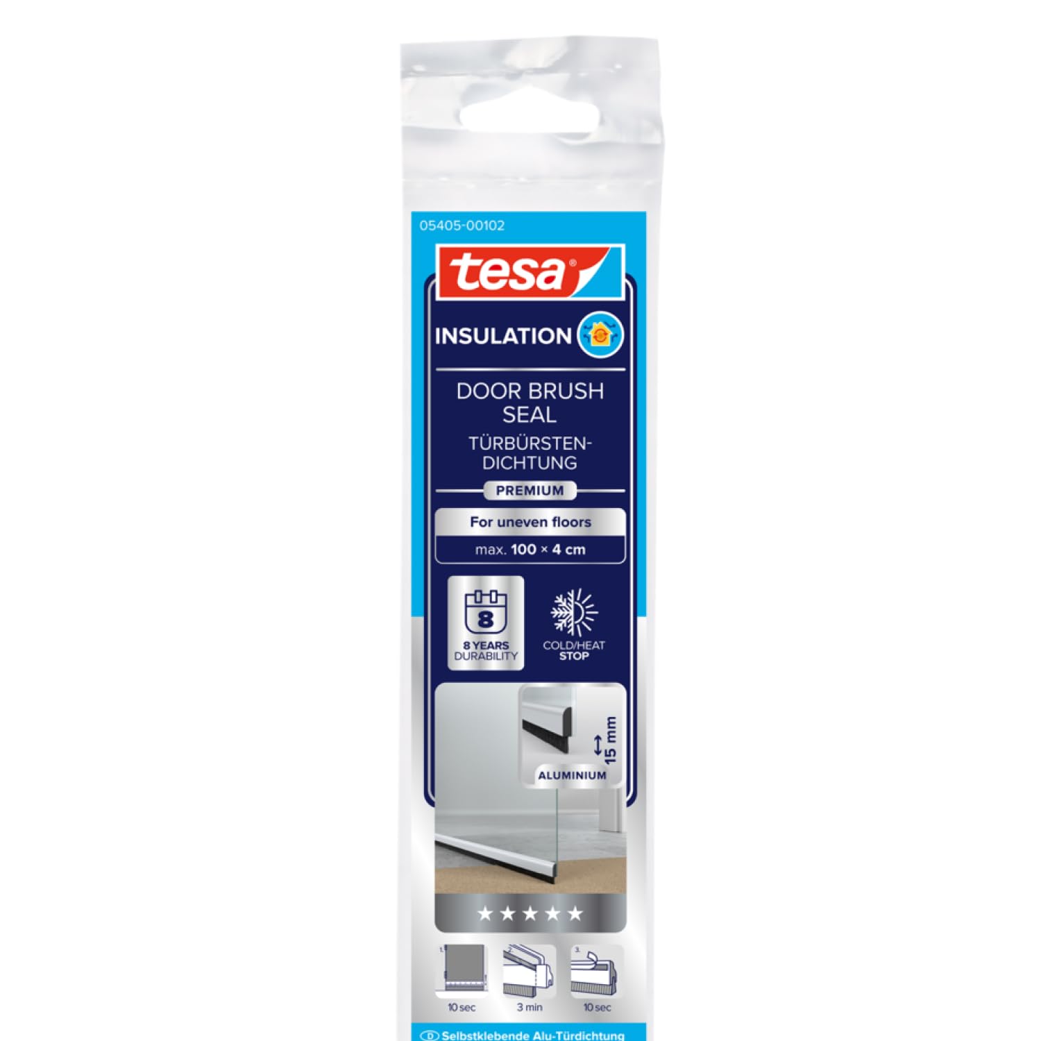 tesa-insulation-premium-t-rdichtschiene-1-m-f-r-spalten-bis-15-mm-transparent image 1