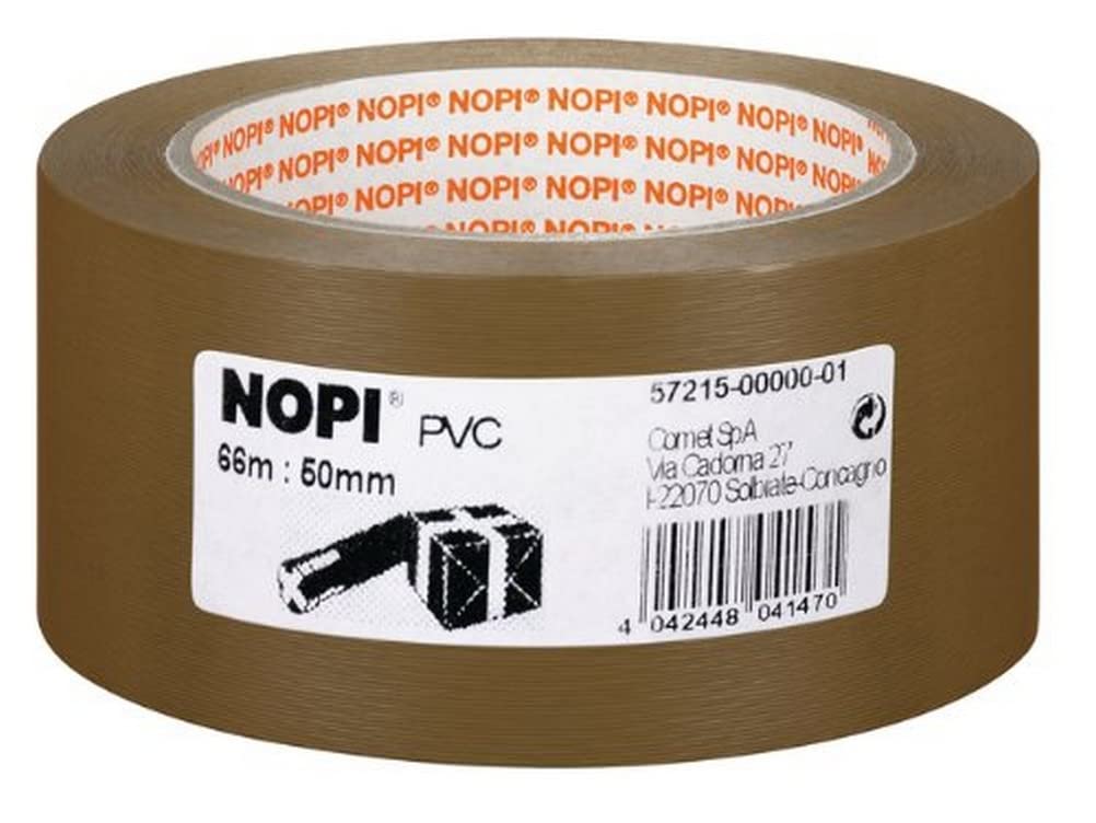tesa-nopi-pvc-paketklebeband-66-m-x-50-mm-braun-1-rolle image 1
