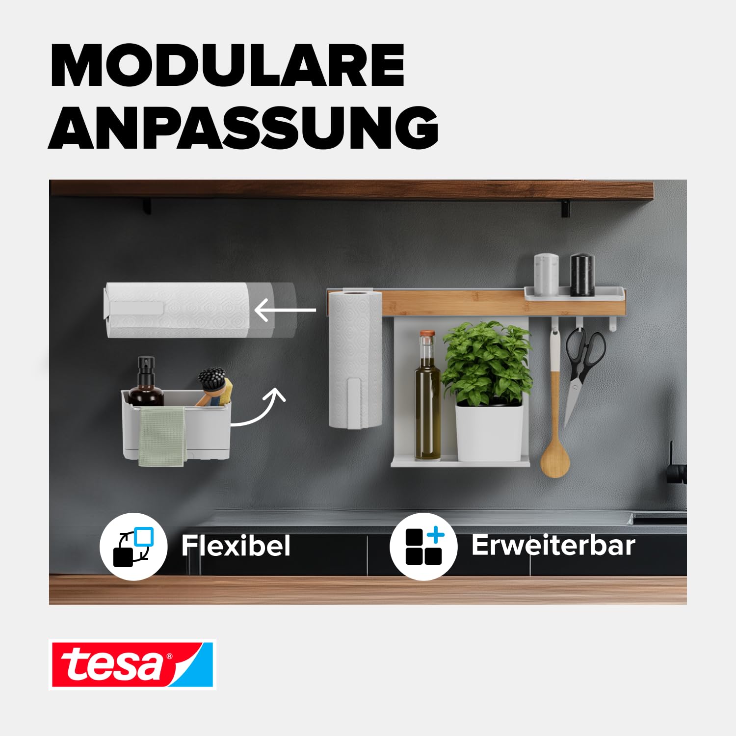 tesa-kr-utertopf-zum-kleben-wei-mit-adapter-wandmontage-ohne-bohren-f-r-k-che image 3
