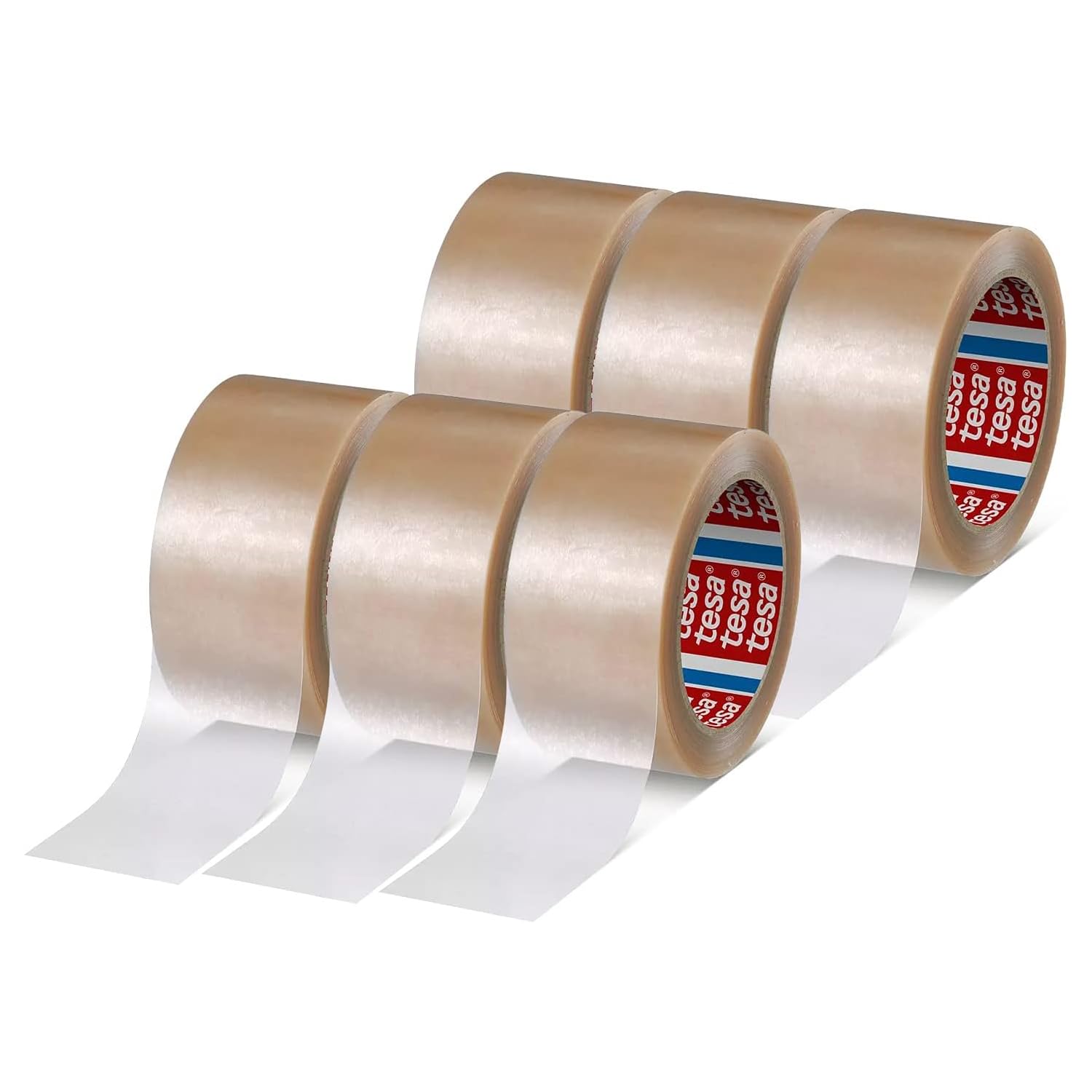 tesa-tesapack-4124-premium-pvc-paketklebeband-transparent-66-m-x-50-mm-6-rollen image 1