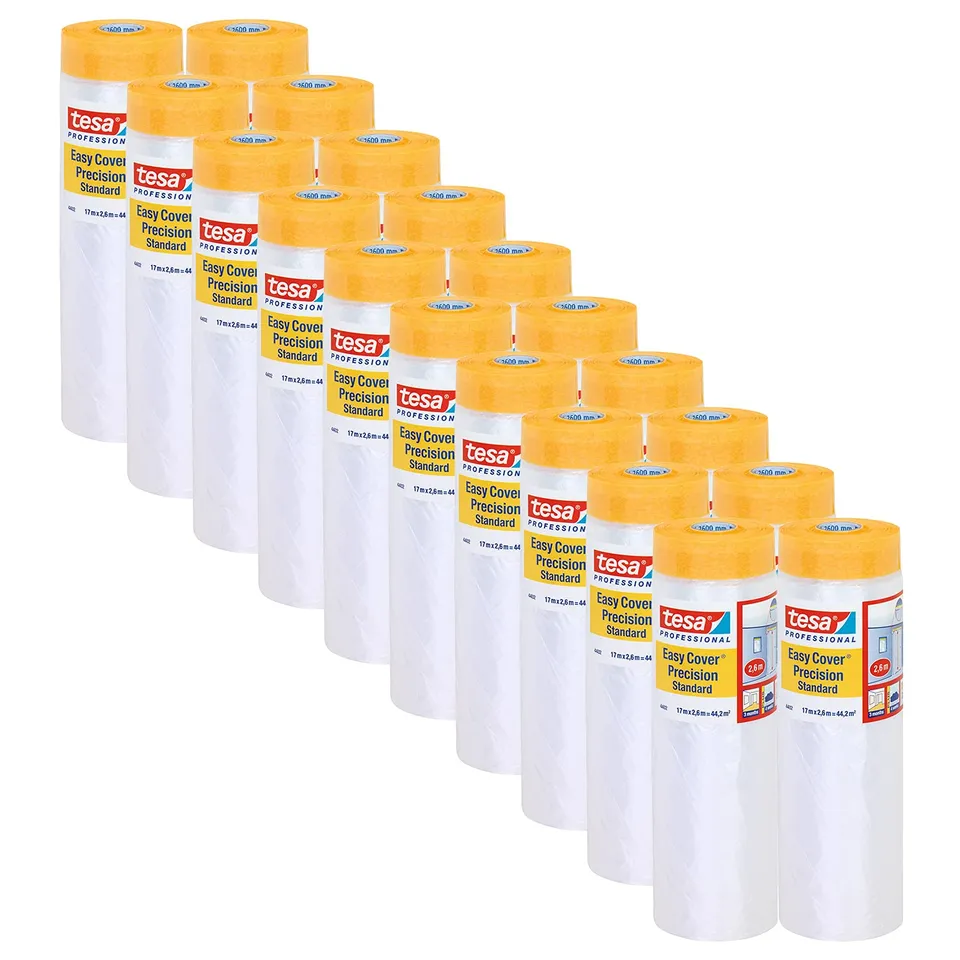 tesa-easy-cover-4402-pra4zision-standard-malerband-mit-folie-20er-pack-17-m-x-2- image 1