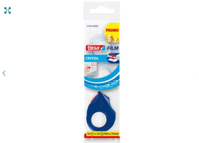 tesa-mini-abroller-mit-2-rollen-tesafilm-crystal-10-m-x-15-mm image 3