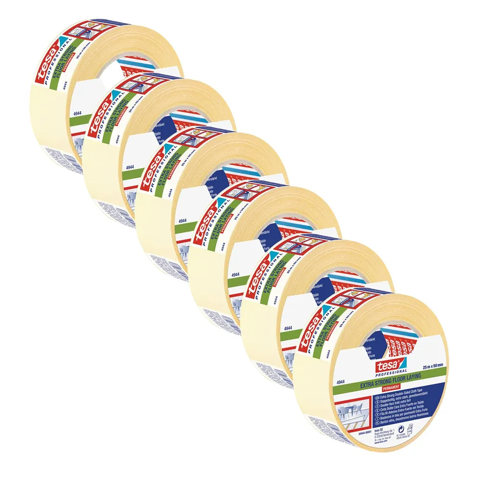 tesa-tesafix-4944-verlegeband-extra-stark-2-1-09-pack-25-m-x-5-cm-transparent image 1