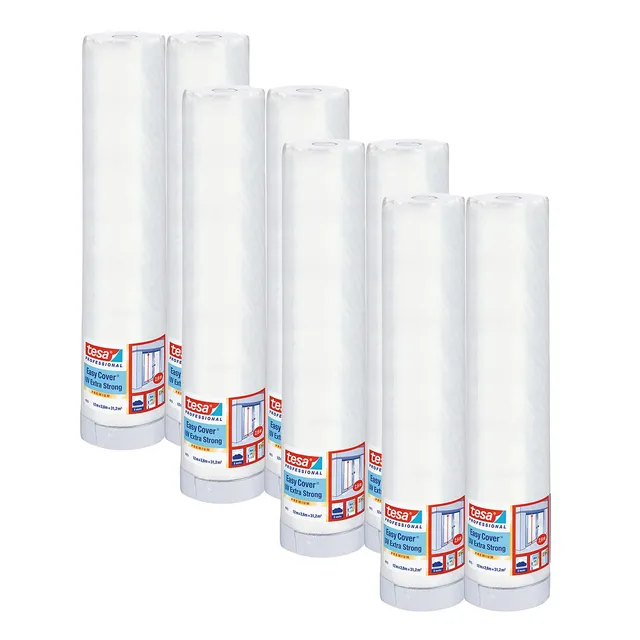 tesa-easy-cover-4373-uv-extra-stark-malerband-mit-folie-8er-pack-12-m-x-2-6-m image 1