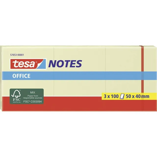 tesa-office-notes-haftnotizen-3x100-blatt-5-cm-x-4-cm-gelb image 1