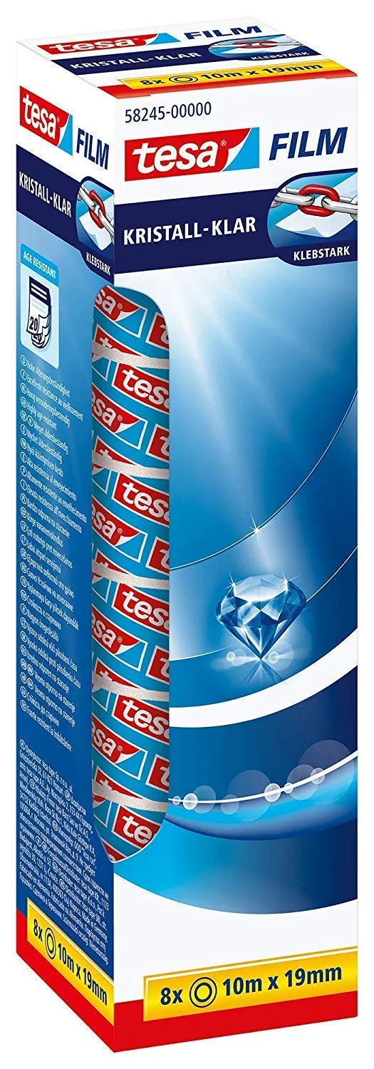 tesa-tesafilm-crystal-clear-klebeband-8-rollen-10-m-x-19-mm image 1