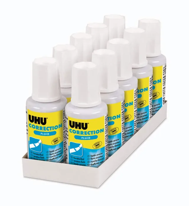uhu-correction-fluid-korrekturfl-ssigkeit-mit-pinsel-10-x-20-ml image 1