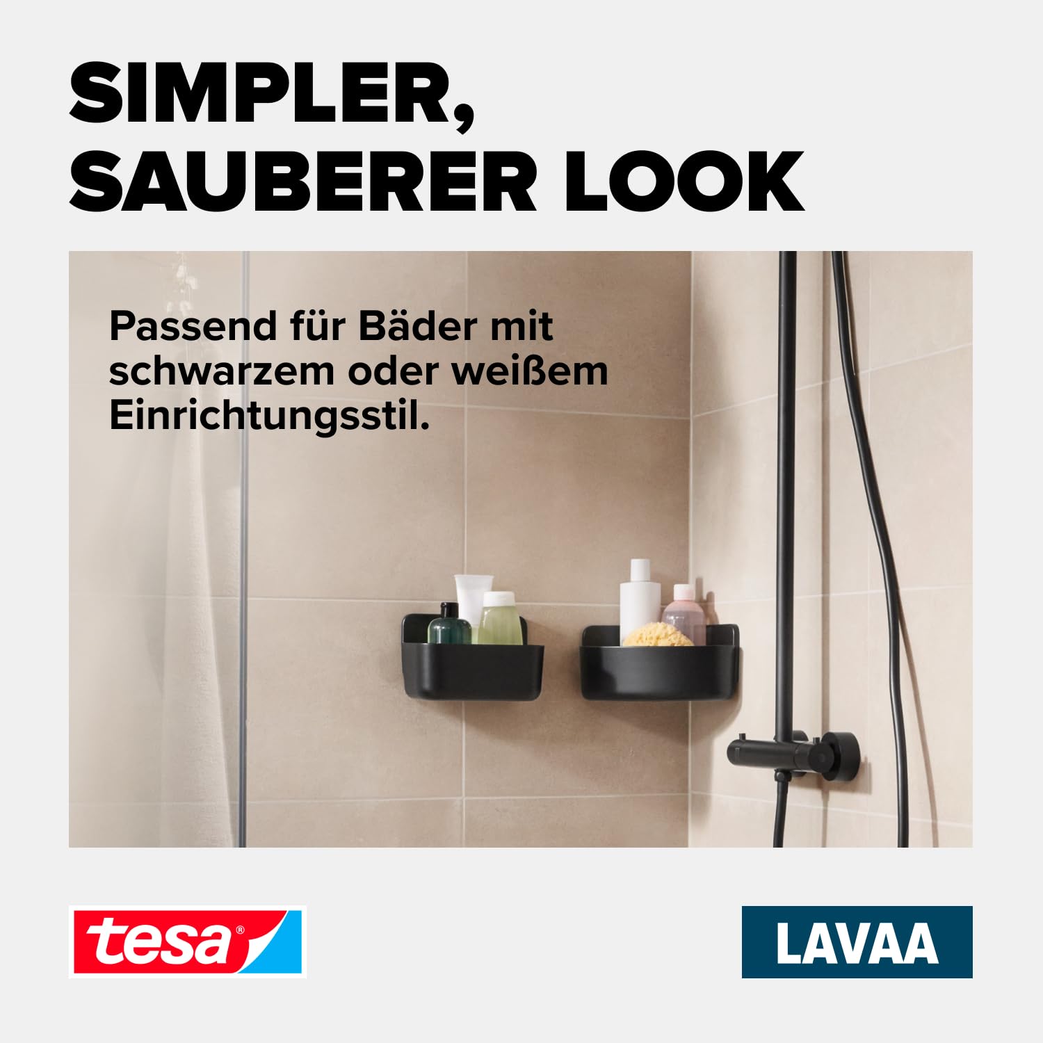 tesa-lavaa-duschkorb-s-schwarz-matt-200-x-130-x-110-mm-mit-waterproof-strips-xl- image 7