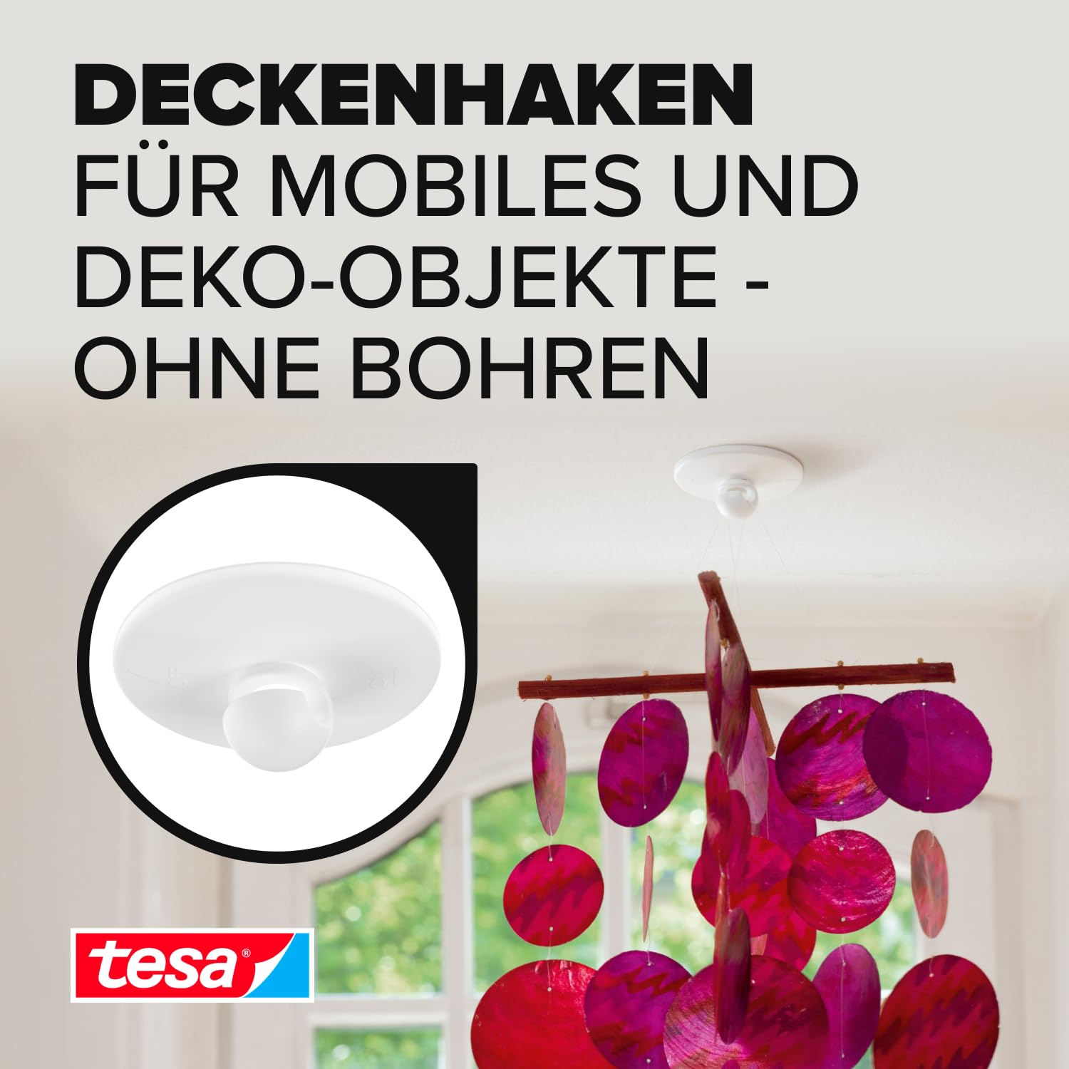 tesa-powerstrips-deckenhaken-wei-bis-500-g-inkl-powerstrips image 2