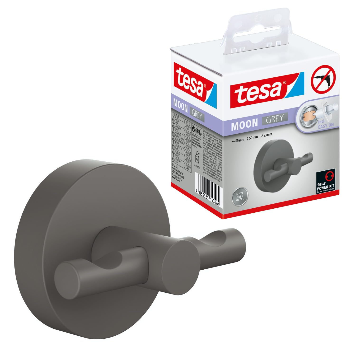 tesa-moon-grey-handtuchhaken-37-mm-x-37-mm-x-36-mm image 2