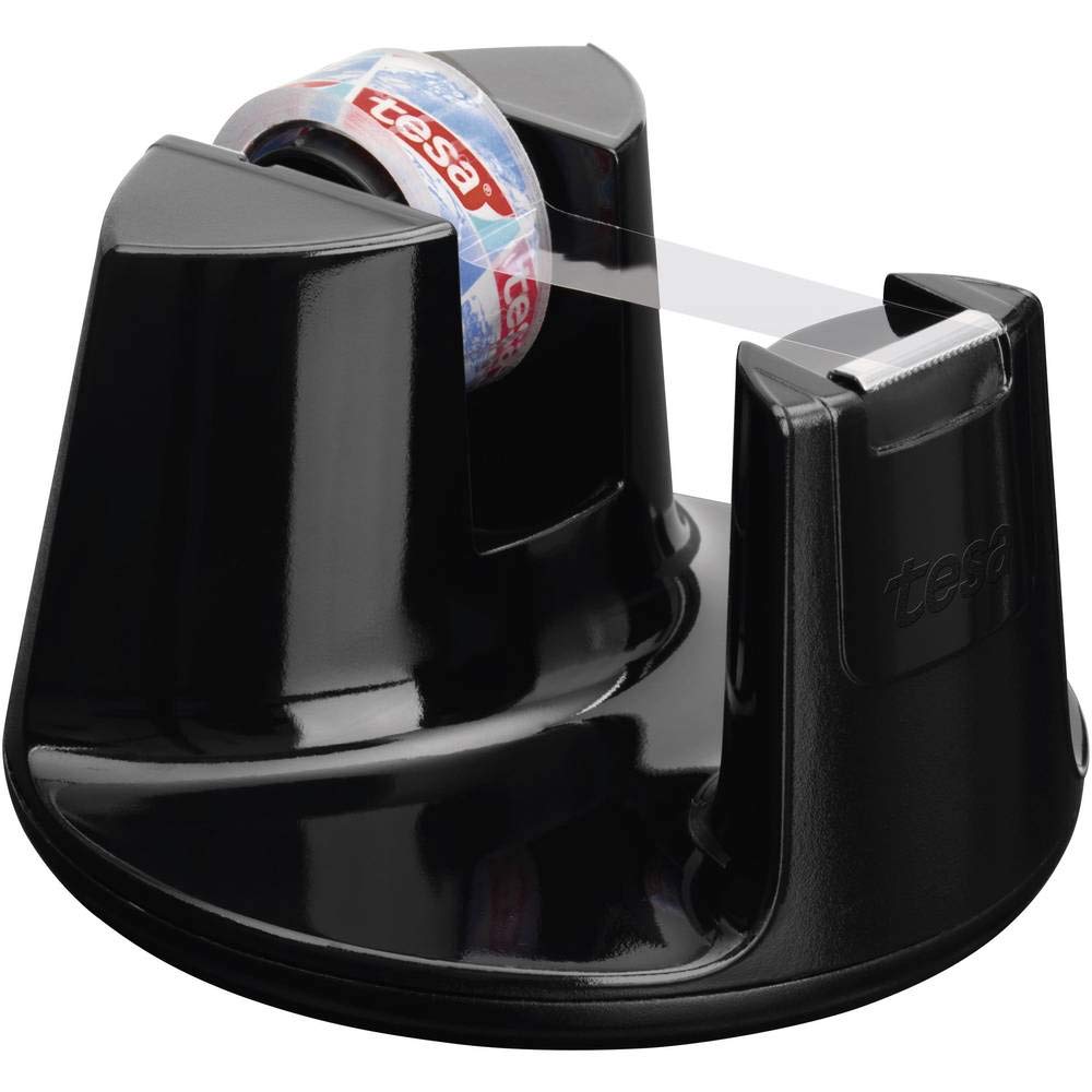 tesa-tischabroller-compact-schwarz-tesafilm-crystal-clear-10-m-x-15-mm image 1