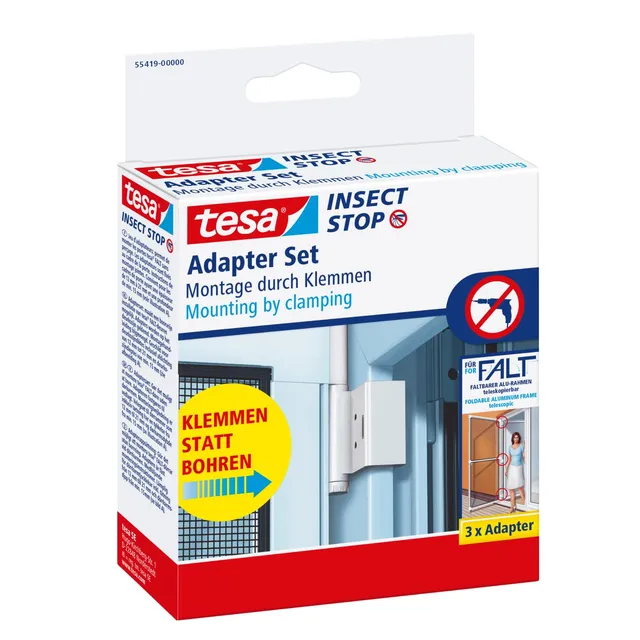 tesa-insect-stop-klemm-adapter-set-wei-f-r-fliegengitter-t-ren image 1