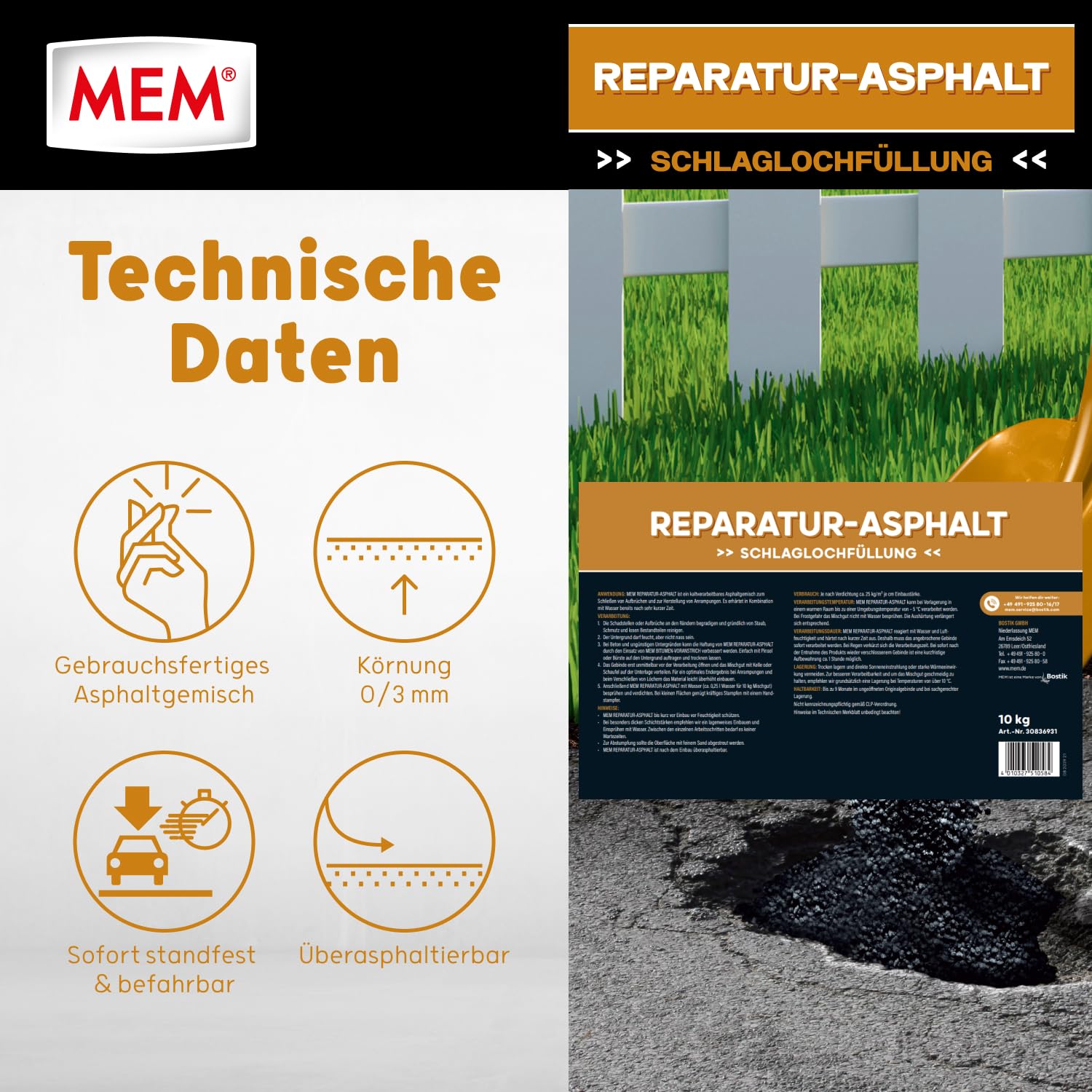 mem-reparatur-asphalt-10-kg-kaltverarbeitbarer-schwarzdeckaufstrich-gegen-schlag image 3