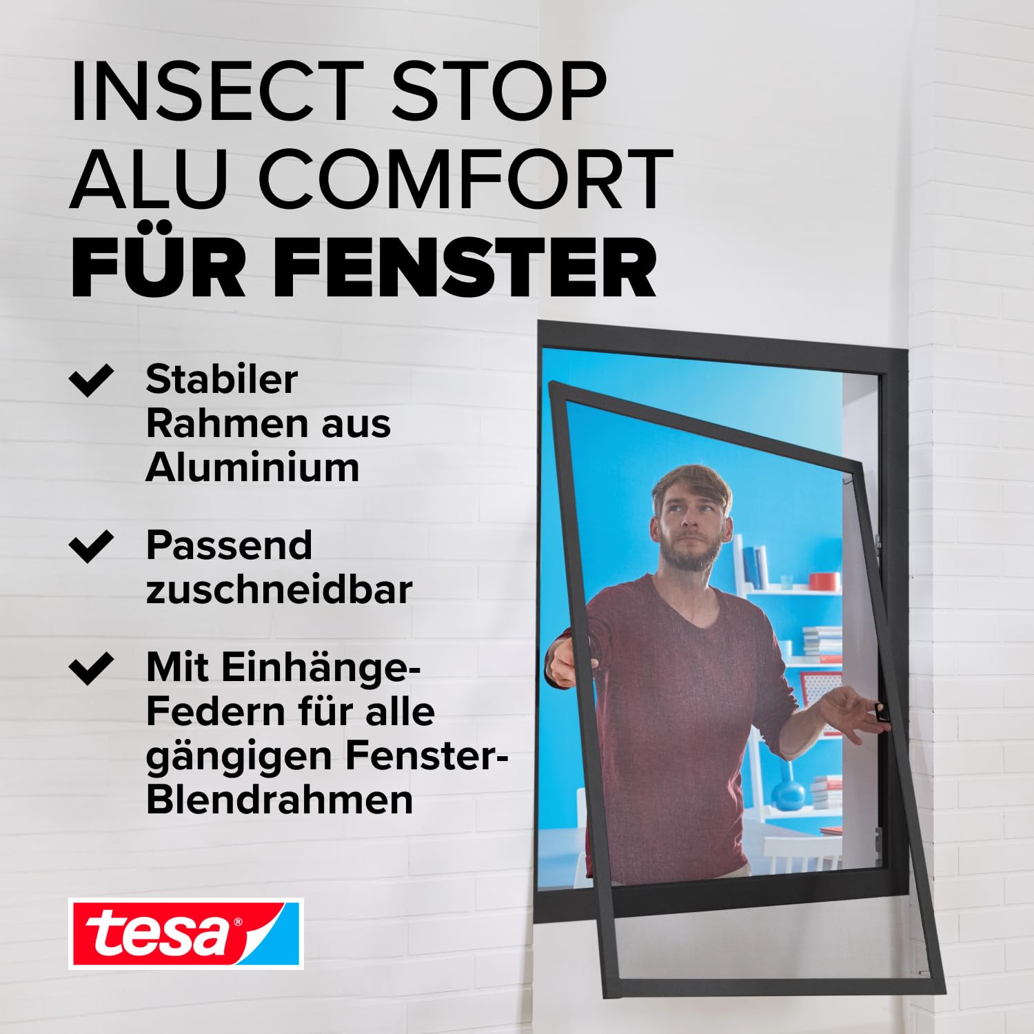 tesa-insect-stop-alu-comfort-fliegengitter-f-r-fenster-140-x-150-cm-aluminiumrah image 2
