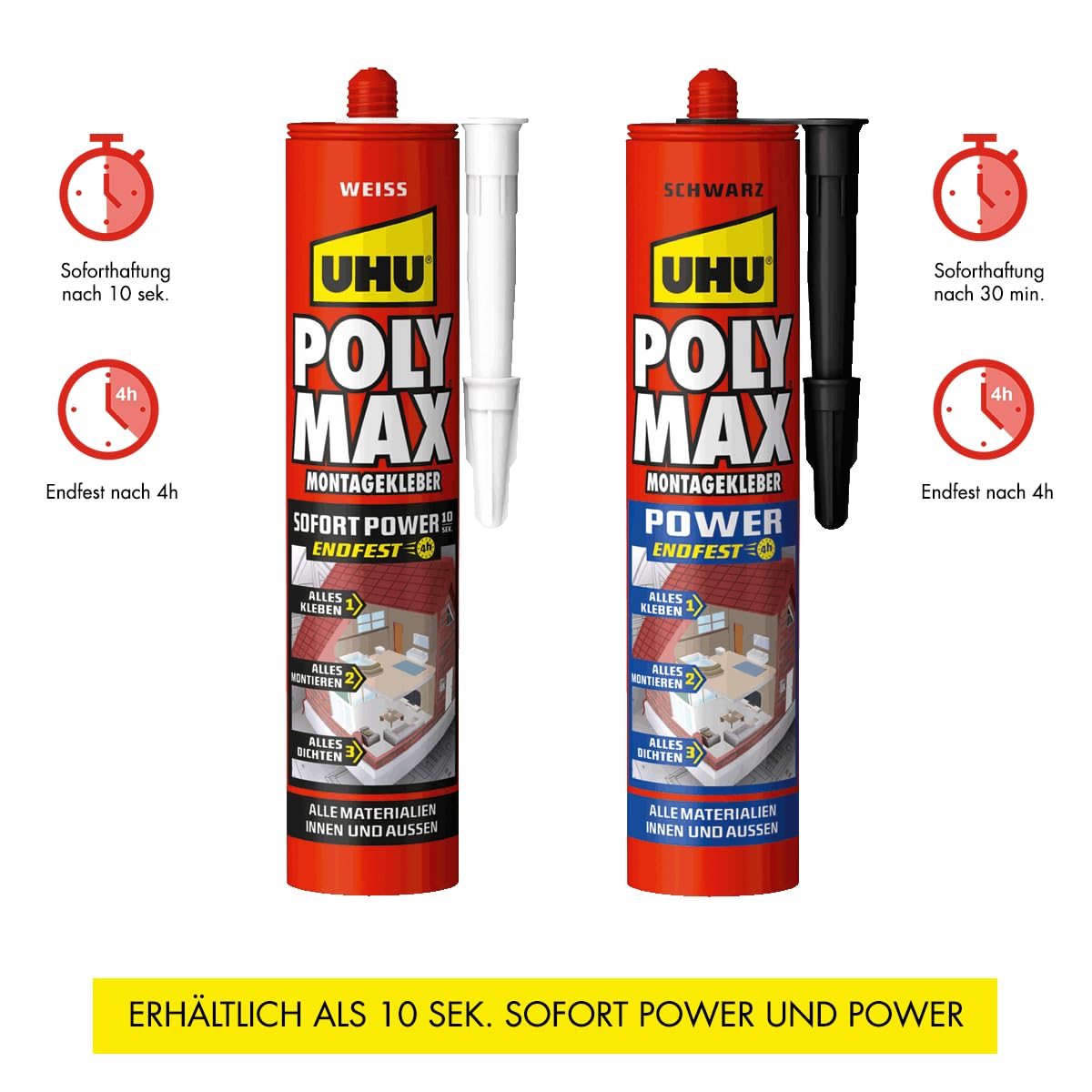 uhu-poly-max-montagekleber-10-sek-sofort-power-tube-115-g-transparent image 8