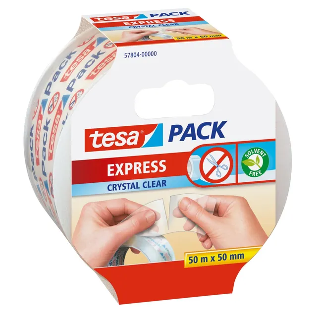 tesa-tesapack-express-crystal-clear-paketklebeband-50-m-x-50-mm-1-rolle image 1