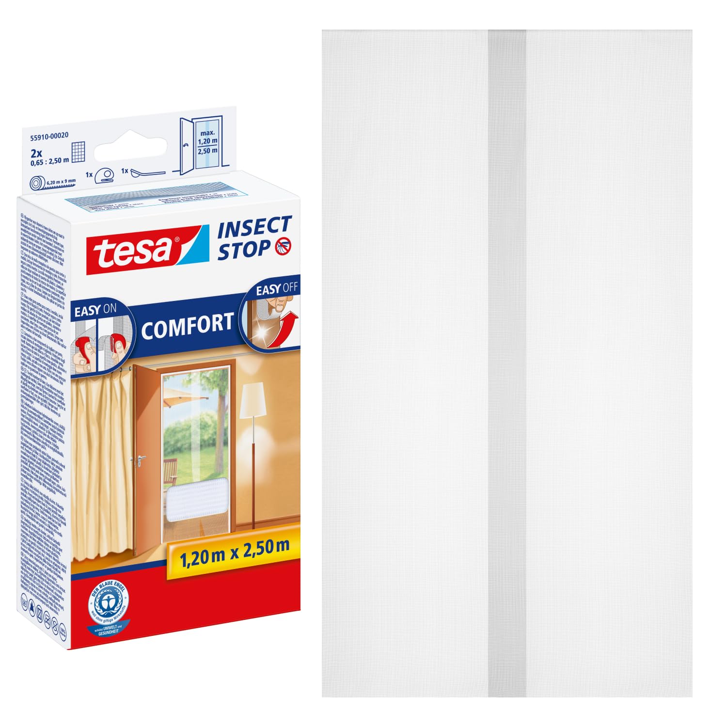 tesa-insect-stop-klett-fliegengitter-premium-t-2r-2x-65-cm-x-250-cm-wei-2 image 1