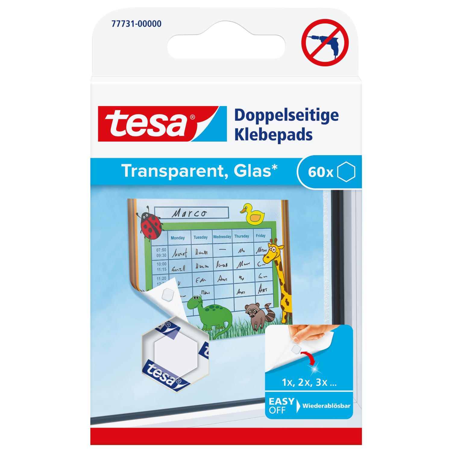 tesa-tack-doppelseitige-klebepads-transparent-2-1-x-60-pads image 1