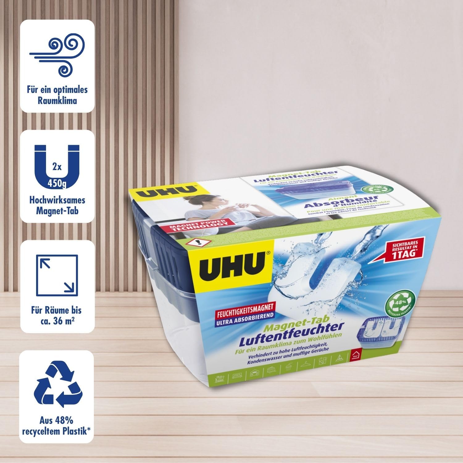 uhu-luftentfeuchter-original-mit-nachffcll-tabs-2x450g-gegen-feuchtigkeit-und-sc image 2