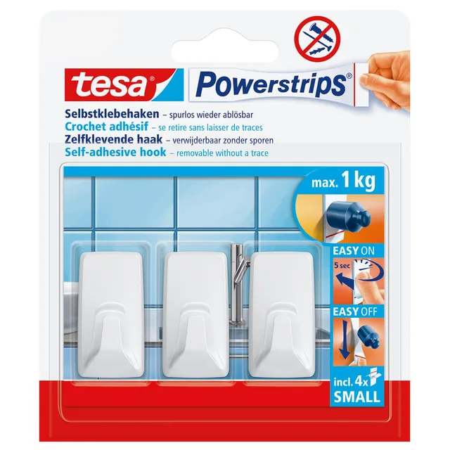 tesa-powerstrips-haken-small-eckig-wei-1-kg-halteleistung image 1