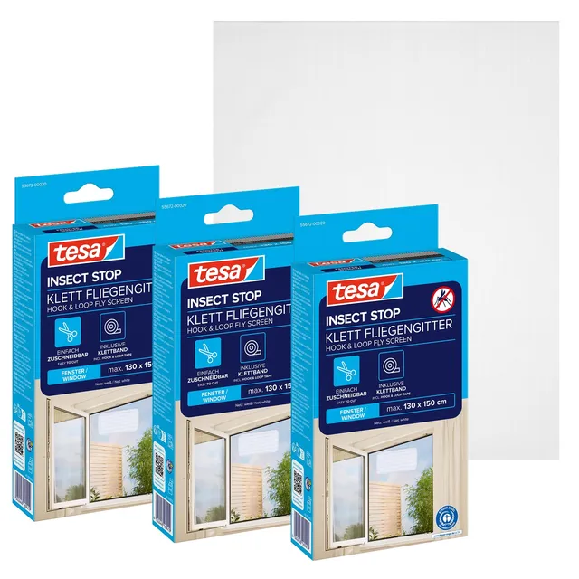 tesa-insect-stop-klett-fliegengitter-f-r-fenster-3x-130-cm-x-150-cm-wei image 1