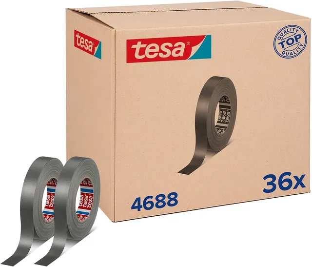tesaband-4688-standard-gewebeband-36er-pack-50m-x-25mm-silber-matt image 1