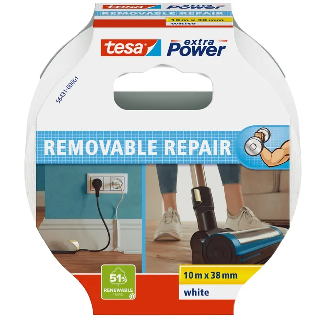 tesa-extra-power-eco-repair-gewebeband-wei-9-10-m-x-38-mm image 1