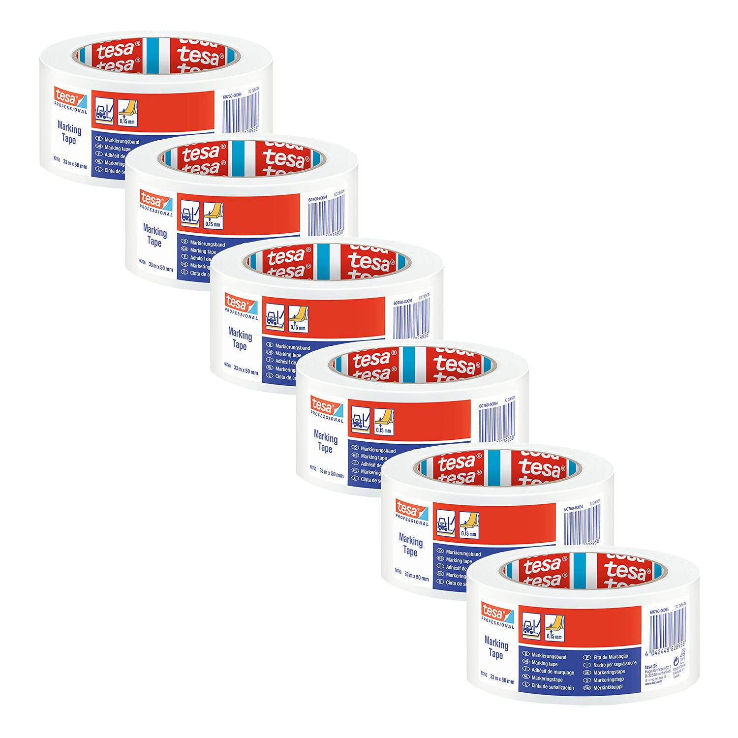 tesa-60760-markierungsband-6-rollen-33-m-x-50-mm-wei image 1