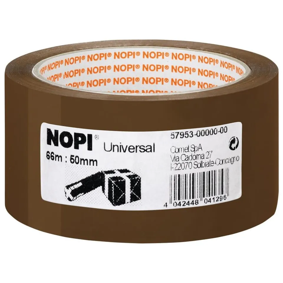 tesa-nopi-universal-paketklebeband-e28093-66-m-x-50-mm-braun-1-rolle image 1