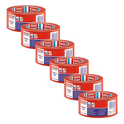 tesa-60760-markierungsband-6er-pack-33-m-x-50-mm-rot image 2