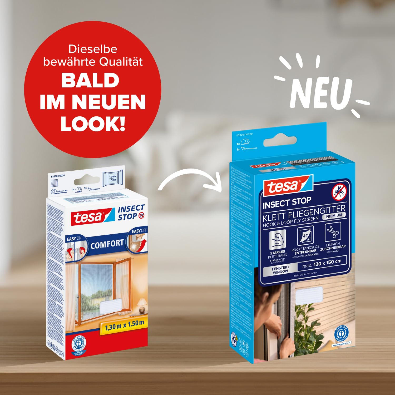 tesa-insect-stop-klett-fliegengitter-premium-fenster-130-cm-x-150-cm-wei-9 image 2