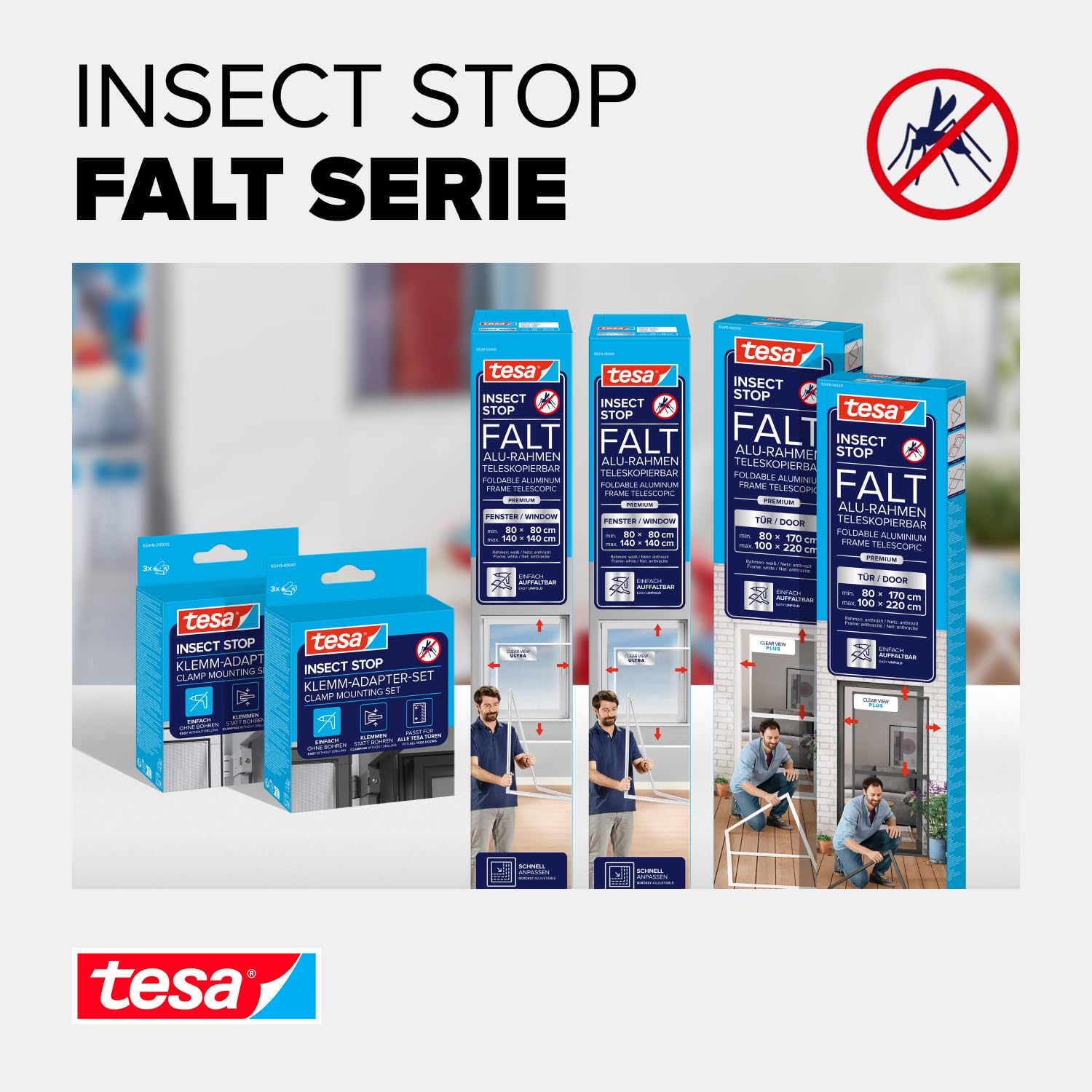 tesa-insect-stop-falt-fliegengitter-fenster-80-140-cm-anthrazit-alu-rahmen image 8