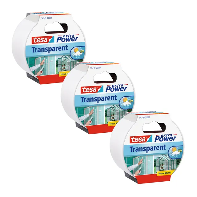 tesa-reparaturband-extra-power-transparent-3er-pack-3-x-10-m-x-50-mm image 1