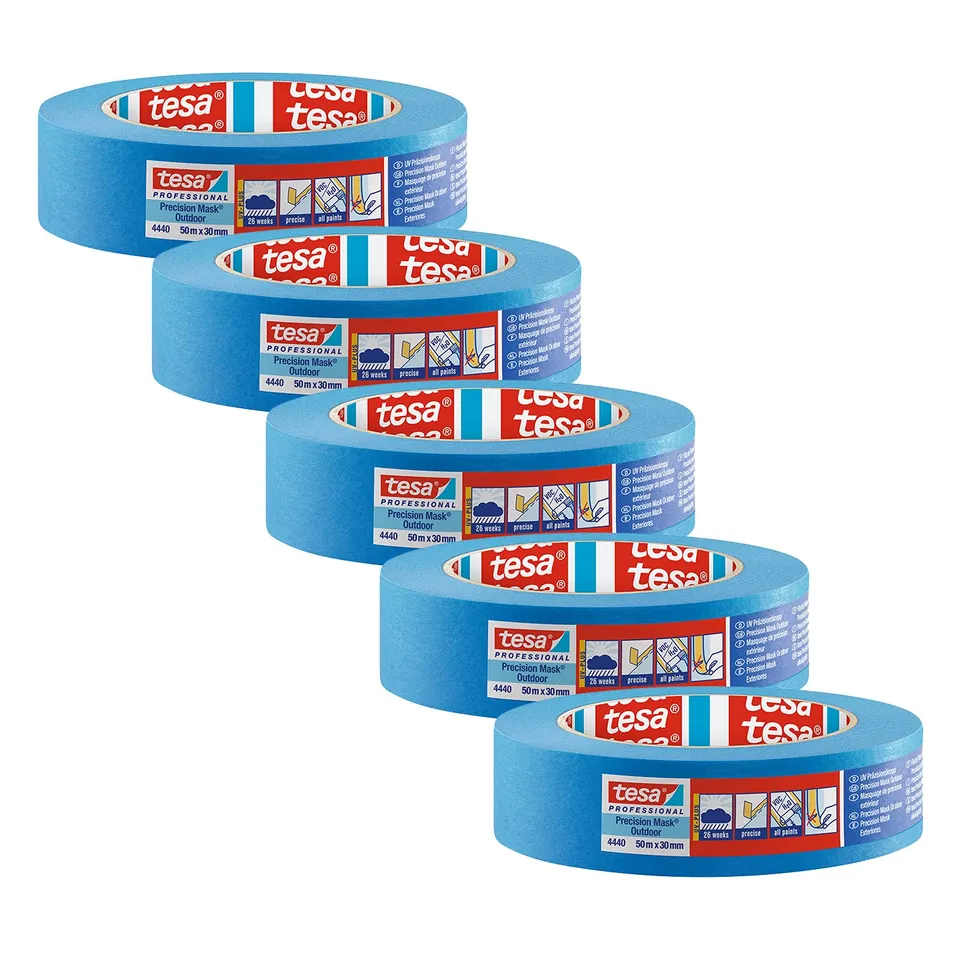 tesa-pr-zisionskrepp-4440-au-en-uv-plus-malerkrepp-blau-50-m-x-30-mm-5er-pack image 1