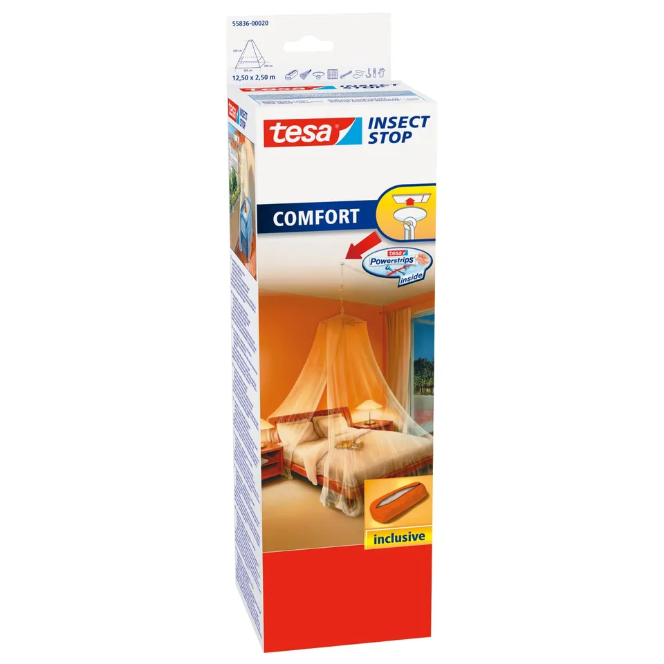 tesa-insect-stop-moskito-bettnetz-premium-betthimmel-12-5-m-x-2-5-m-wei image 1